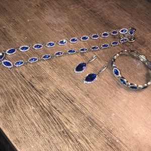 Royal blue jewelry set.